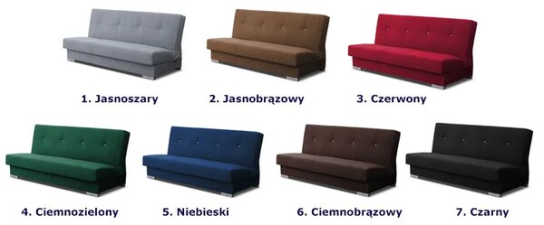 Czarna tapicerowana wersalka rozkładana K2-H72