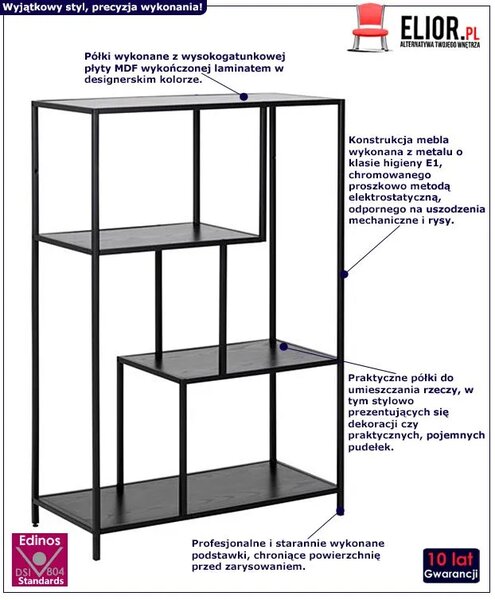 Regał metalowy Medox 4X - jesion