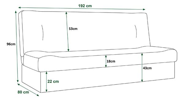 Musztardowa tapicerowana welurem wersalka B7-B56