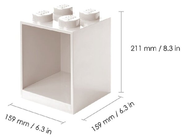 Zestaw 2 dziecięcych czarnych półek ściennych LEGO® Brick