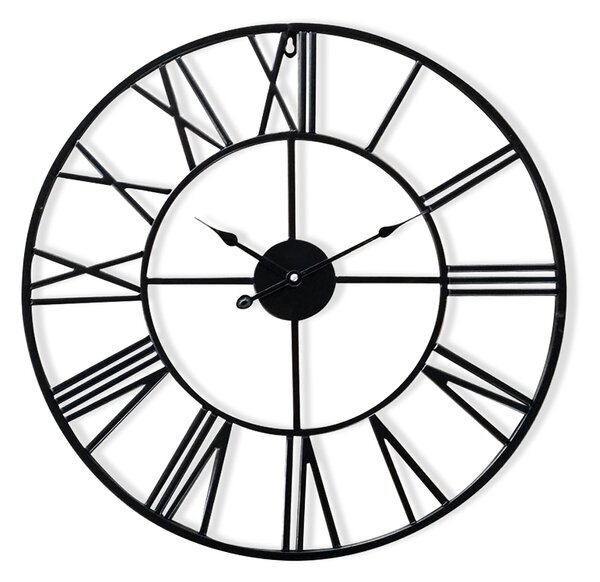 Casa Chic Queensway 60, zegar ścienny z metalową ramką, bezgłośny, Ø 60 cm
