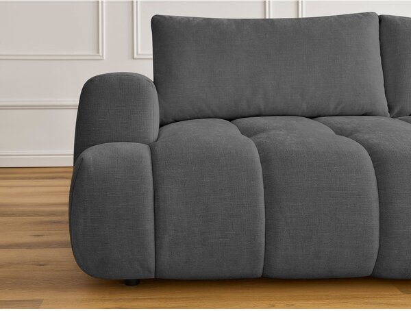 Ciemnoszara rozkładana/ze schowkiem sofa 251 cm Fuji – Bobochic Paris