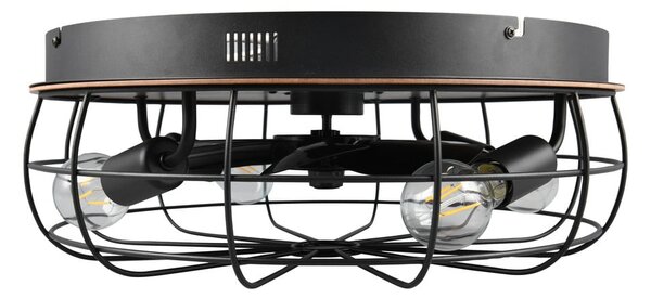 Lampa sufitowa ze zdalnym sterowaniem/z wentylatorem w kolorze matowej czerni/brązowa Trondheim – Reality