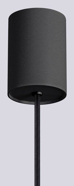 Czarna lampa wisząca ze szklanym kloszem ø 12 cm Orbital – Sollux
