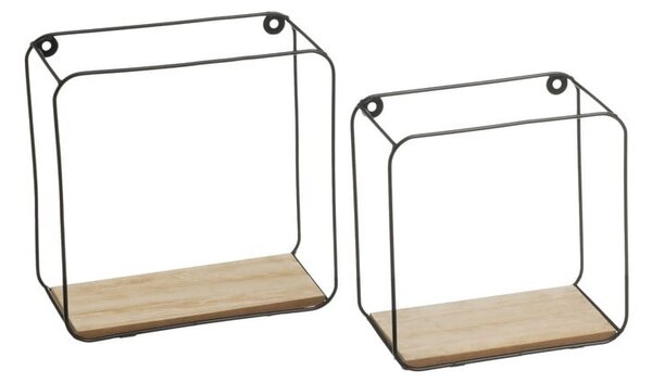 Czarno-naturalne półki zestaw 2 szt. 21 cm – Casa Selección