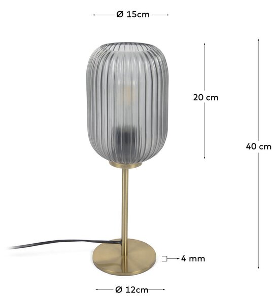 Lampa stołowa w kolorze złota ze szklanym kloszem (wys. 40 cm) Hestia – Kave Home