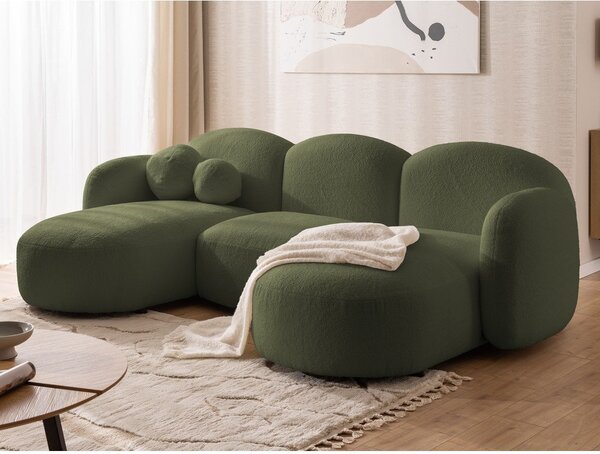 Zielony narożnik z materiału bouclé (w kształcie litery U) Orbit – Ropez