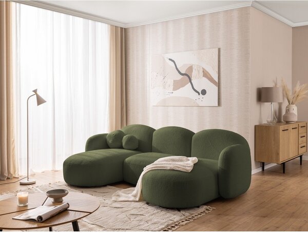 Zielony narożnik z materiału bouclé (w kształcie litery U) Orbit – Ropez
