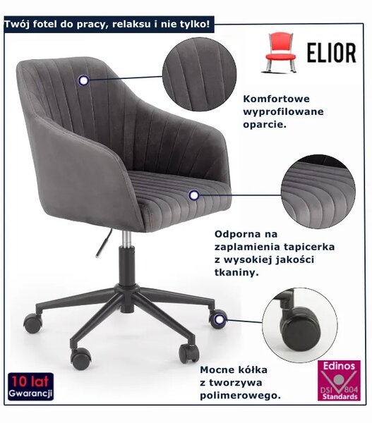 Nowoczesny szary fotel obrotowy N3-D88