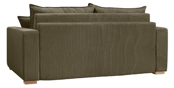 Zielonobrązowa sztruksowa rozkładana sofa 225 cm Augustin – Bobochic Paris