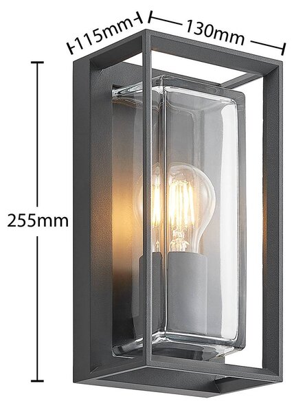 Kinkiet zewnętrzny Ismera Arcchio, możliwość ściemniania, czarny, aluminium, nowoczesny