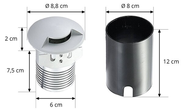 Lucande Oprawa wpuszczana podłogowa Milara, 1 punkt świetlny, GU10 Milara Lucande, możliwość ściemniania, aluminiowy / szary / cynkowy, aluminium, nowoczesny