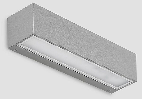 Kinkiet zewnętrzny LED Lengo Lucande, aluminiowy / szary / cynkowy, aluminium, nowoczesny