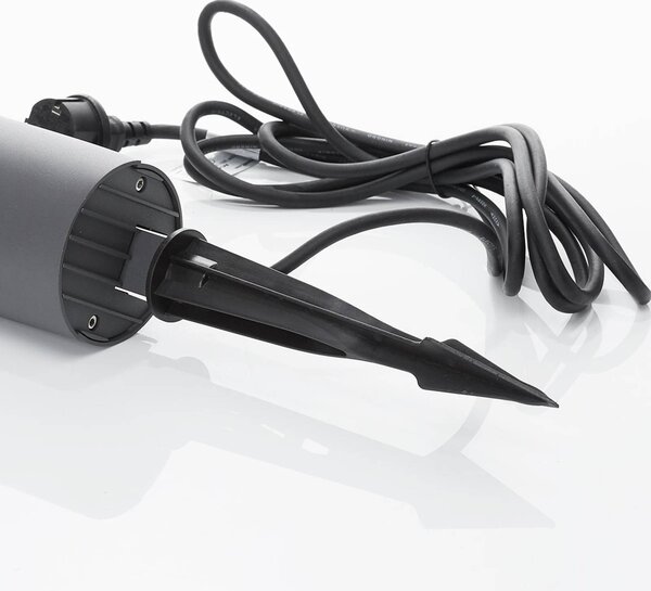 Reflektor zewnętrzny LED Anton, szpic, antracytowy, metalowy Anton Lucande, aluminiowy / szary / cynkowy, aluminium, nowoczesny