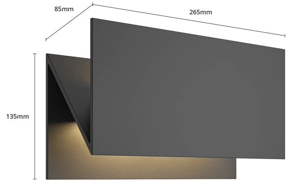 Kinkiet zewnętrzny LED Meja Lucande, czarny, aluminium, nowoczesny