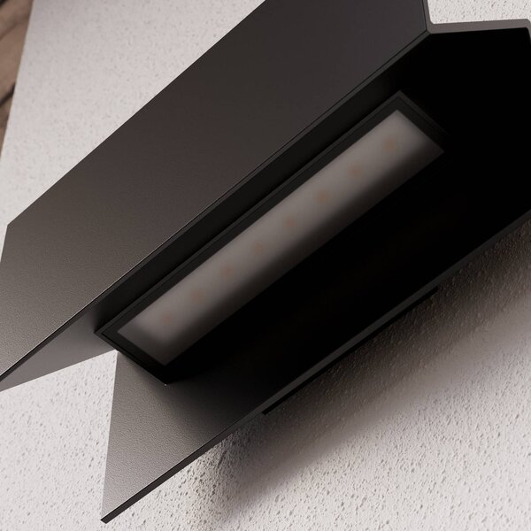 Kinkiet zewnętrzny LED Meja Lucande, czarny, aluminium, nowoczesny