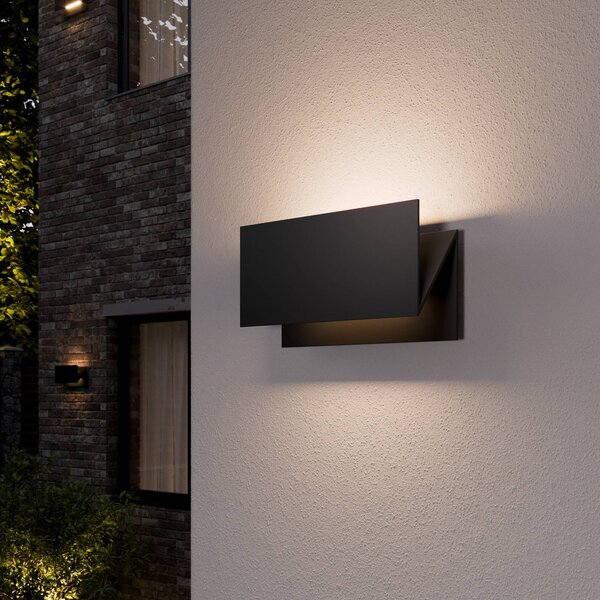 Kinkiet zewnętrzny LED Meja Lucande, czarny, aluminium, nowoczesny