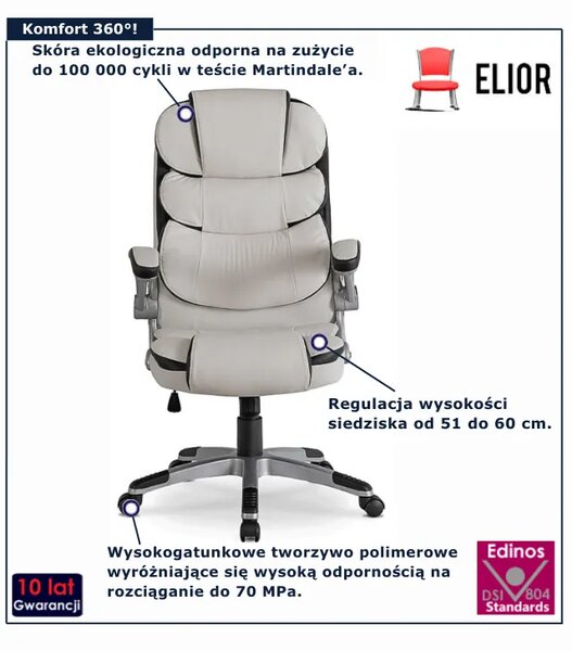 Biały fotel obrotowy do biura A7-F34