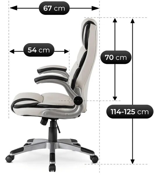 Biały fotel obrotowy do biura A7-F34