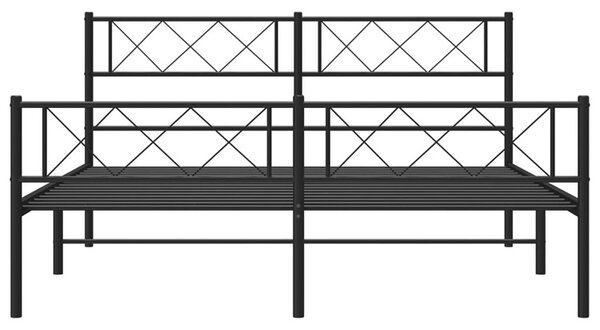 Czarne industrialne łóżko z metalu 140x200cm F4-S98