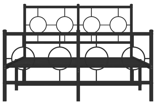 Czarne metalowe łóżko małżeńskie 140x200cm S1-S49