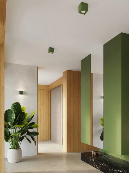 Zielony kwadratowy plafon w stylu loft W6-B59