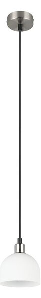 Lampa wisząca w biało-srebrnym kolorze ze szklanym kloszem ø 12 cm Molly – Reality