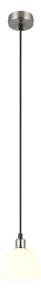 Lampa wisząca w biało-srebrnym kolorze ze szklanym kloszem ø 12 cm Molly – Reality