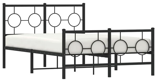 Czarne metalowe łóżko małżeńskie 140x200cm S1-S49