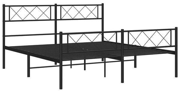 Czarne industrialne łóżko z metalu 140x200cm - Espux