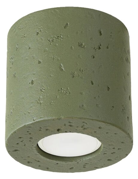 Plafon ścienny w kształcie walca beton zielona oliwka E5-F89