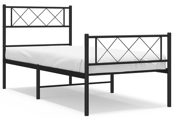 Czarne metalowe łóżko pojedyncze 100x200cm S3-F72
