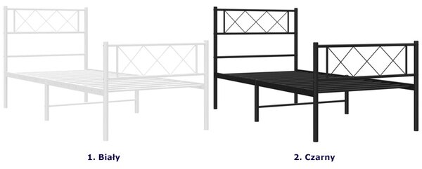 Białe metalowe łóżko loftowe 100x200 cm - Raffa