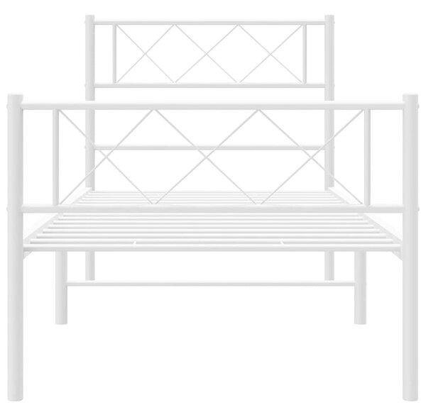Białe metalowe łóżko loftowe 100x200 cm - Raffa