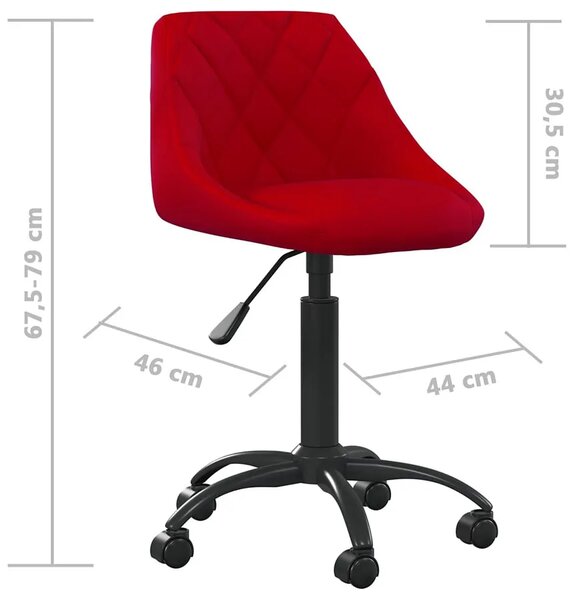 Czerwony welurowy fotel obrotowy do biura E4-S99