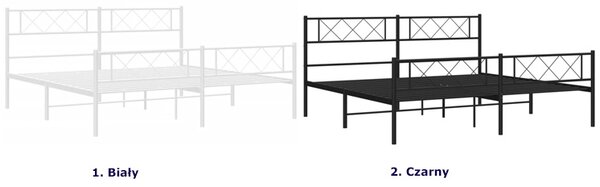 Czarne metalowe łóżko małżeńskie 180x200cm C3-T80