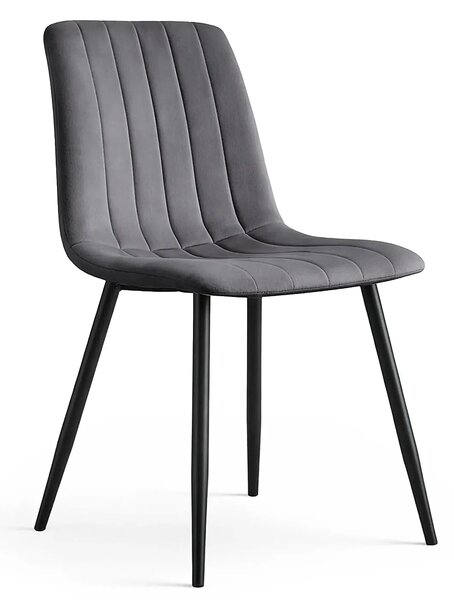 Grafitowe pikowane krzesło metalowe A8-C49