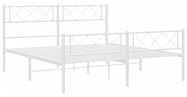 Białe metalowe łóżko małżeńskie 180x200 cm - Espux