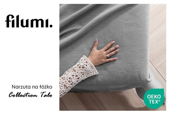 Szara narzuta z szenilu 220x240 cm Talo – Filumi