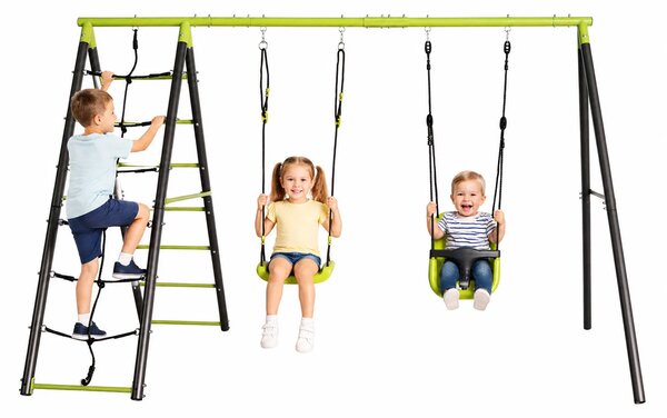 Dwuosobowa huśtawka dla dzieci z drabinką A8-K12
