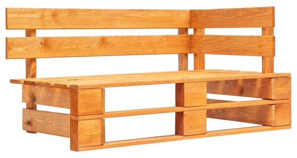 Ogrodowa ławka narożna z palet, drewno, miodowy brąz