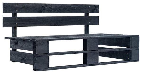 Ogrodowa ławka z palet, drewno, czarna