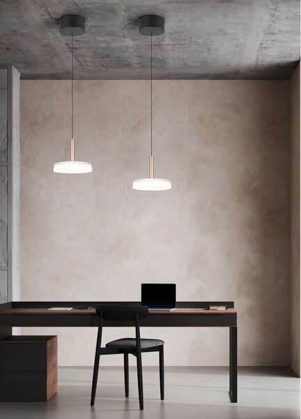 Lampa wisząca LED w czarno-biało-złotym kolorze ze ściemniaczem i szklanym kloszem ø 22 cm Celeste – Trio