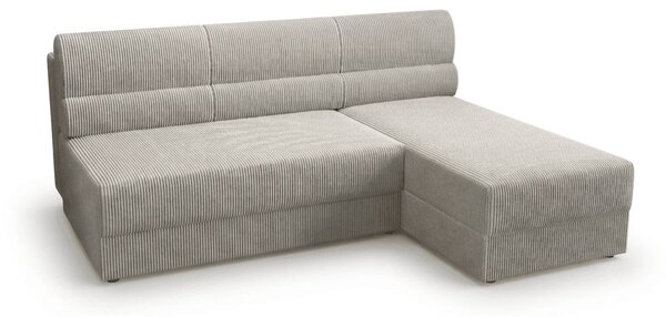 Rozkładana narożna sofa TAVERO SLIM 201x140 cm, jasnobeżowa, uniwersalna