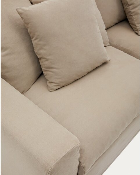 Beżowa lniana sofa 240 cm Nora – Kave Home