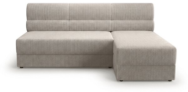 Rozkładana narożna sofa TAVERO SLIM 201x140 cm, jasnobeżowa, uniwersalna