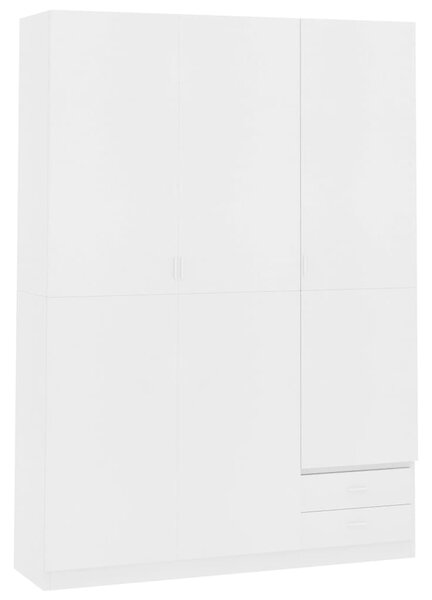 Szafa 3-drzwiowa, biała, 120x50x180 cm, płyta wiórowa