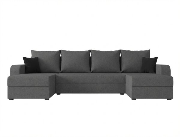 Rozkładana sofa narożna w kształcie U VALERIO 305x140 cm, ciemnoszara