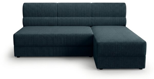 Rozkładana narożna sofa TAVERO SLIM 201x140 cm, ciemnoniebieska, uniwersalna