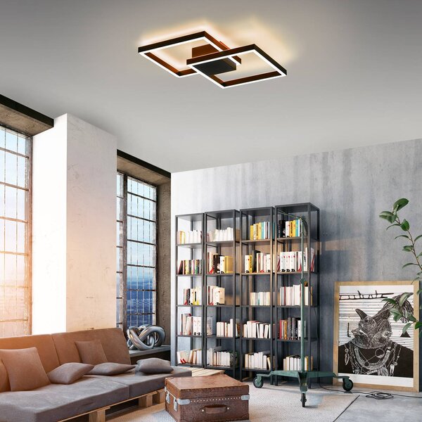 Q-Smart-Home Inteligentna lampa sufitowa Q-MARKO, możliwość ściemniania, czarny, salon / jadalnia, aluminium, nowoczesny